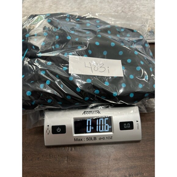 Robby Len Womens Polka Dot Swim Dress Black Teal Size 12 Beach Vacation - Picture 13 of 13